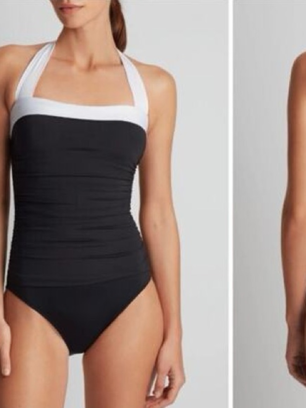 Lauren Ralph Lauren Black & White Halter One-Piece Swimsuit | Size 8